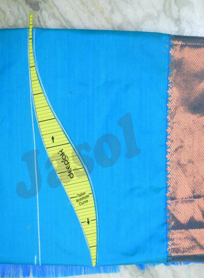 Jasol Sewing French Curve Scale and Sleeve Ruler Set | 2-Piece Transparent & Yellow Sewing Pattern Template | Tailoring Tools for Fashion Design & Sleeve Cutting - Image 4